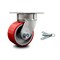 Service Caster 4 Inch Kingpinless Red Poly on Steel Wheel Swivel Caster with Swivel Lock SCC SCC-KP30S420-PUR-RS-BSL - alternate 3